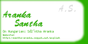 aranka santha business card